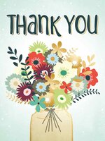 Wenskaart XL - Thank You Bloemen - met Envelop Wenskaart XL - Thank You Bloemen - met Envelop
