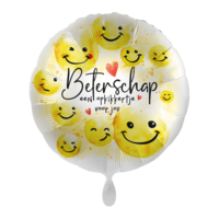Folieballon Beterschap - Smiley Opkikker - 45 cm - Helium- en Luchtvulling Folieballon Beterschap - Smiley Opkikker - 45 cm - Helium- en Luchtvulling