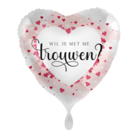 Folieballon Huwelijk - Wil je met me Trouwen - 45 cm - Helium- en Luchtvulling Folieballon Huwelijk - Wil je met me Trouwen - 45 cm - Helium- en Luchtvulling