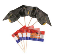 Geslaagd Cocktailprikkers - Afstudeer Hoedjes en Vlag Nederland - 8 stuks