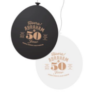 Ballonnen - Abraham 50 - Zwart-Wit - 8 stuks Ballonnen - Abraham 50 - Zwart-Wit - 8 stuks