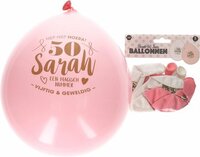 Ballonnen - Sarah 50 - Roze-Wit - 8 stuks