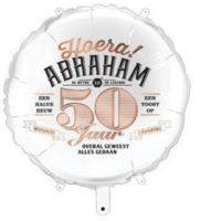 Folieballon Wit - Abraham 50 - 35 cm - Helium- en Luchtvulling Folieballon Wit - Abraham 50 - 35 cm - Helium- en Luchtvulling