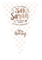 Puntvlag - Sarah 50 - Wit-Roze - 150 x 100 cm