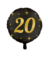 Folieballon Classy - 20 jaar - 45 cm - Helium- en Luchtvulling Folieballon Classy - 20 jaar - 45 cm - Helium- en Luchtvulling