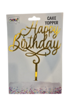 Taartprikker - Happy Birthday - Cake Topper Goud