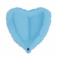 Folieballon Hart Mat - Blauw - 45 cm - Helium- en Luchtvulling Folieballon Hart Mat - Blauw - 45 cm - Helium- en Luchtvulling