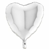 Folieballon Hart - Wit - 45 cm - Helium- en Luchtvulling Folieballon Hart - Wit - 45 cm - Helium- en Luchtvulling