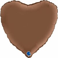 Folieballon Hart - Chocola Bruin - 45 cm - Helium- en Luchtvulling Folieballon Hart - Chocola Bruin - 45 cm - Helium- en Luchtvulling