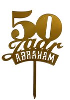 Taartprikker - Abraham 50 Jaar - Cake Topper Goud Taartprikker - Abraham 50 Jaar - Cake Topper Goud