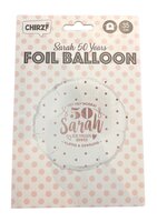 Folieballon Wit - Sarah 50 - 35 cm - Helium- en Luchtvulling Folieballon Wit - Sarah 50 - 35 cm - Helium- en Luchtvulling
