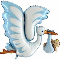 Folieballon Geboorte Jongen - Ooienvaar Blauw - 114 cm - Helium- en Luchtvulling Folieballon Geboorte Jongen - Ooienvaar Blauw - 114 cm - Helium- en Luchtvulling