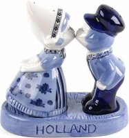 Peper en Zout - Kussend Paar - Delftsblauw - Souvenir Gift