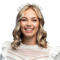 Diadeem Geboorte - Proud Mom - Metaal Zilver