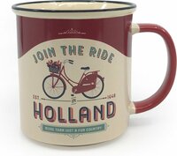 Souvenir Mok - Beker Holland Join The Ride - Vintage Rood-Beige