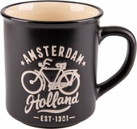 Souvenir Mok - Beker Amsterdam Fietsen - Zwart