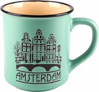Souvenir Mok - Beker Amsterdam Grachten - Groen