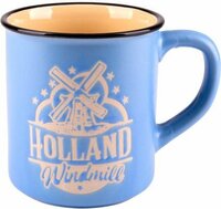  Souvenir Mok - Beker Holland Molen - Blauw