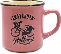 Souvenir Mok Klein - Koffiemok Amsterdamse Fietsen - Roze
