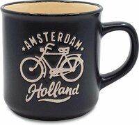 Souvenir Mok Klein - Koffiemok Holland Amsterdams Fietsen - Zwart
