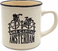 Souvenir Mok Klein - Koffiemok Amsterdam Fietsen - Creme