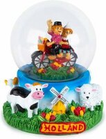 Waterbol Souvenir - Fietsend Paartje Holland - 10 cm