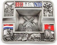 Asbak Souvenir - Typische Hollandse Dingen - Metaal Zilver