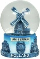 Souvenir Sneeuwbol - Holland Molen - Delftsblauw