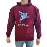 Airborne - Hoodie Maroon Rood Met Pegasus - Volwassenen