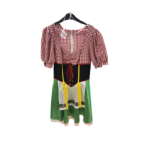Tweedehands - Dirndl jurk Oktoberfest groein- rood - Dames - maat S
