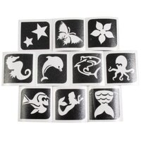 Grimas Sjablonen - Glittertattoo - Aqua - 10 stuks