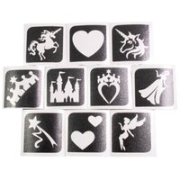 Grimas Sjablonen - Glittertattoo - Princess - 10 stuks
