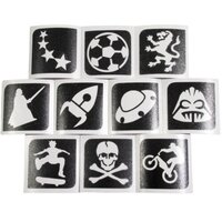 Grimas Sjablonen - Glittertattoo - Sport/Space - 10 stuks