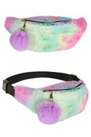 Heuptasje - Fluffy Bont Regenboog Pastel - Festival Tas Heuptasje - Fluffy Bont Regenboog Pastel - Festival Tas