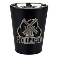 Shotglas - Holland Molen Metaal - Zwart-Zilver