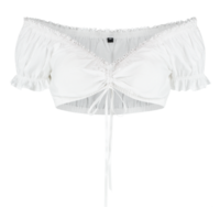 Dirndl Blouse - Carmenblouse Wit - Met Fijn Kant - Dames