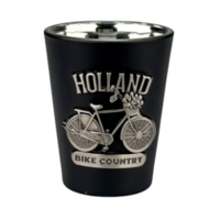 Shotglas - Holland Fiets Metaal - Zwart-Zilver