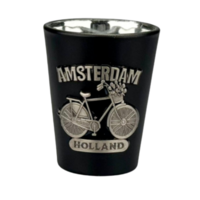 Shotglas - Amsterdam Fiets Metaal - Zwart-Zilver