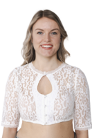 Dirndl Blouse Oktoberfest - Cremé - Druppelvormige Halslijn - Dames