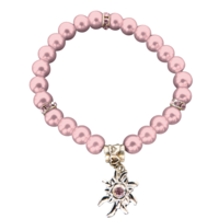 Oktoberfest Armband - Roze Parels en Edelweiss