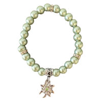 Oktoberfest Armband - Groene Parels en Edelweiss