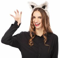 Weerwolf Oren - Haarband Grijs Oren - Pluche Diadeem Dieren