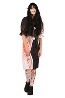 Horror Clown Jurk - Zwart-Wit - Bloedspetters Halloween - Dames