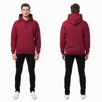 Airborne Trui - Hoodie Maroon Rood Met Embossed Pegasus - Volwassenen