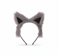 Weerwolf Oren - Haarband Donkergrijs Oren - Pluche Diadeem Dieren