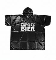 Poncho Zwart - Regende Het Maar Meters Bier - Volwassenen