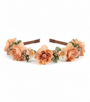 Dirndl Haarband - Bloementjes - Beige-Groen