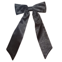 Haarstrik Zwart Lang - Haarklip Halloween Satijn