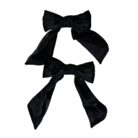 Haarstrik Zwart Klein - Haarklip Halloween Satijn - 2 stuks