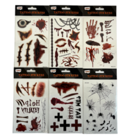 Tattoos Bloed Stickers - Halloween Plak Wonden - Assorti Geleverd